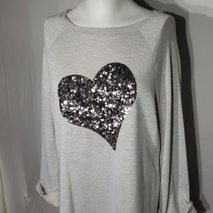 Cute sparkle heart top